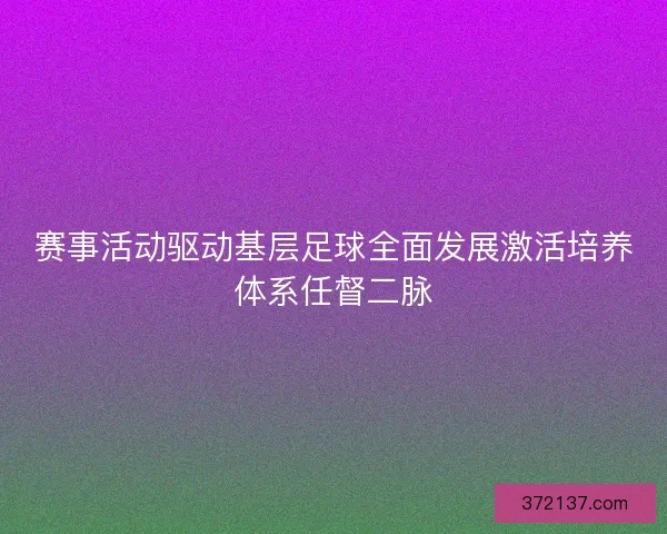 赛事活动驱动基层足球全面发展激活培养体系任督二脉